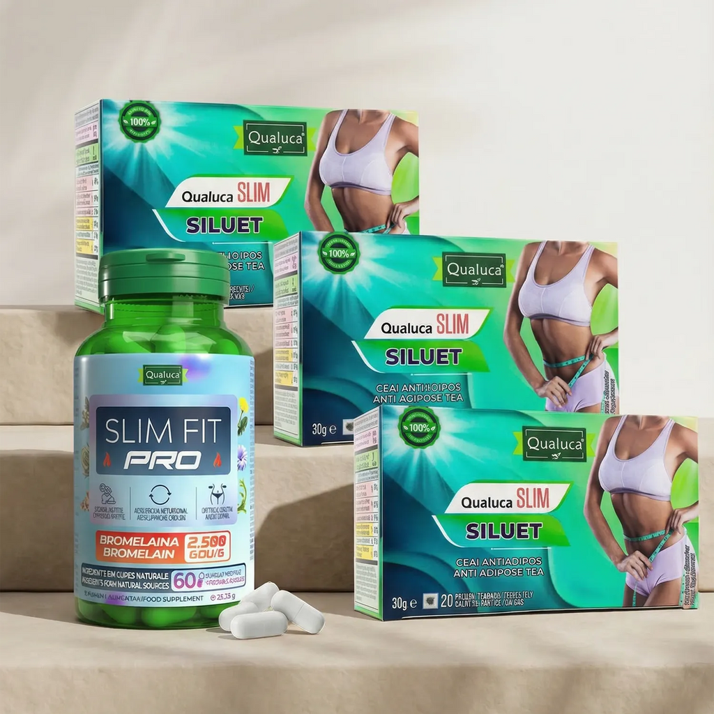 Complex de slabit, Pastile Slim Fit PRO + Ceai Slim Siluet, 30 zile