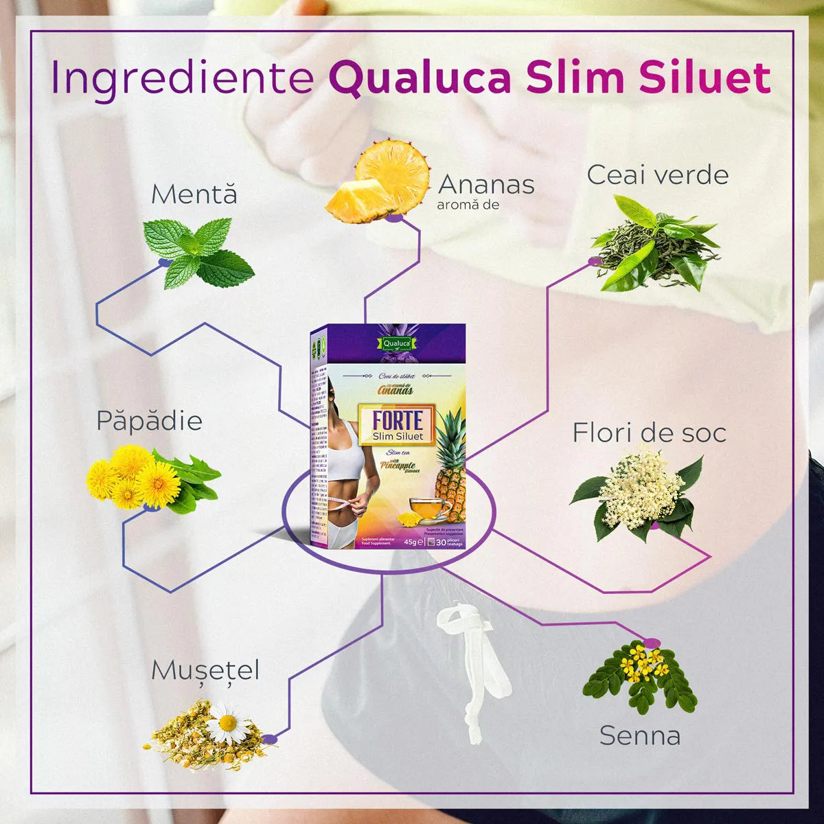 Ceai de slabit FORTE Qualuca, 5+1 GRATIS, Complex 60 zile