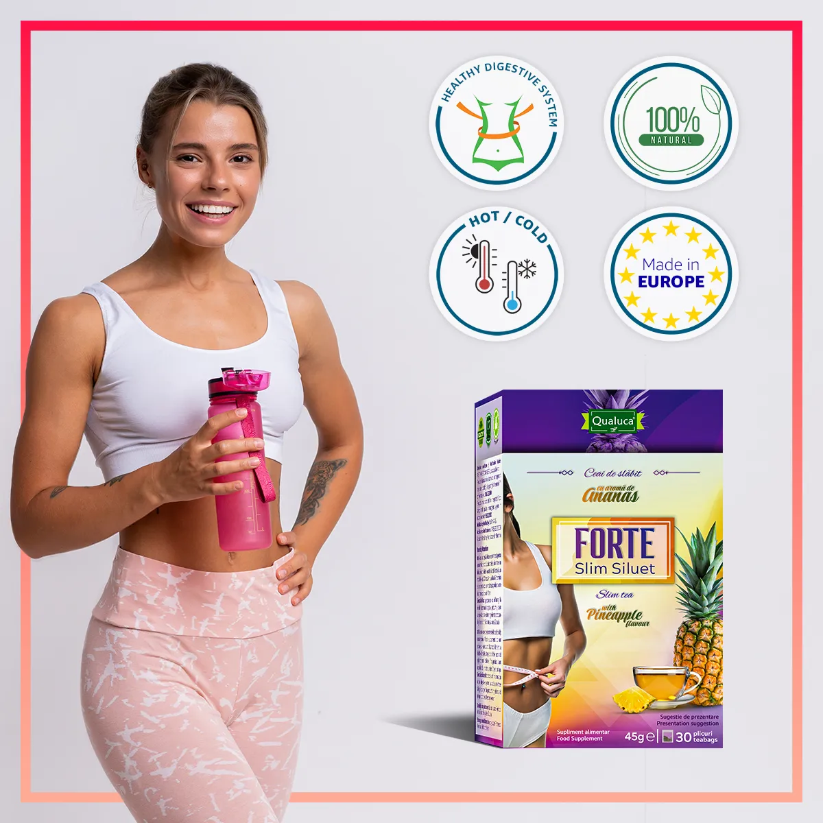 Ceai de slabit FORTE Qualuca, 5+1 GRATIS, Complex 60 zile