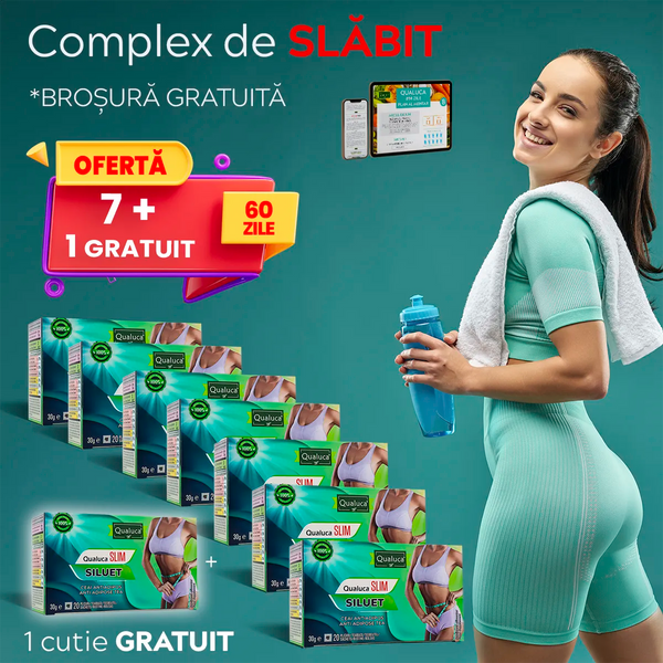 7+1 GRATIS, Ceai de slabit Qualuca, Complex 60 zile