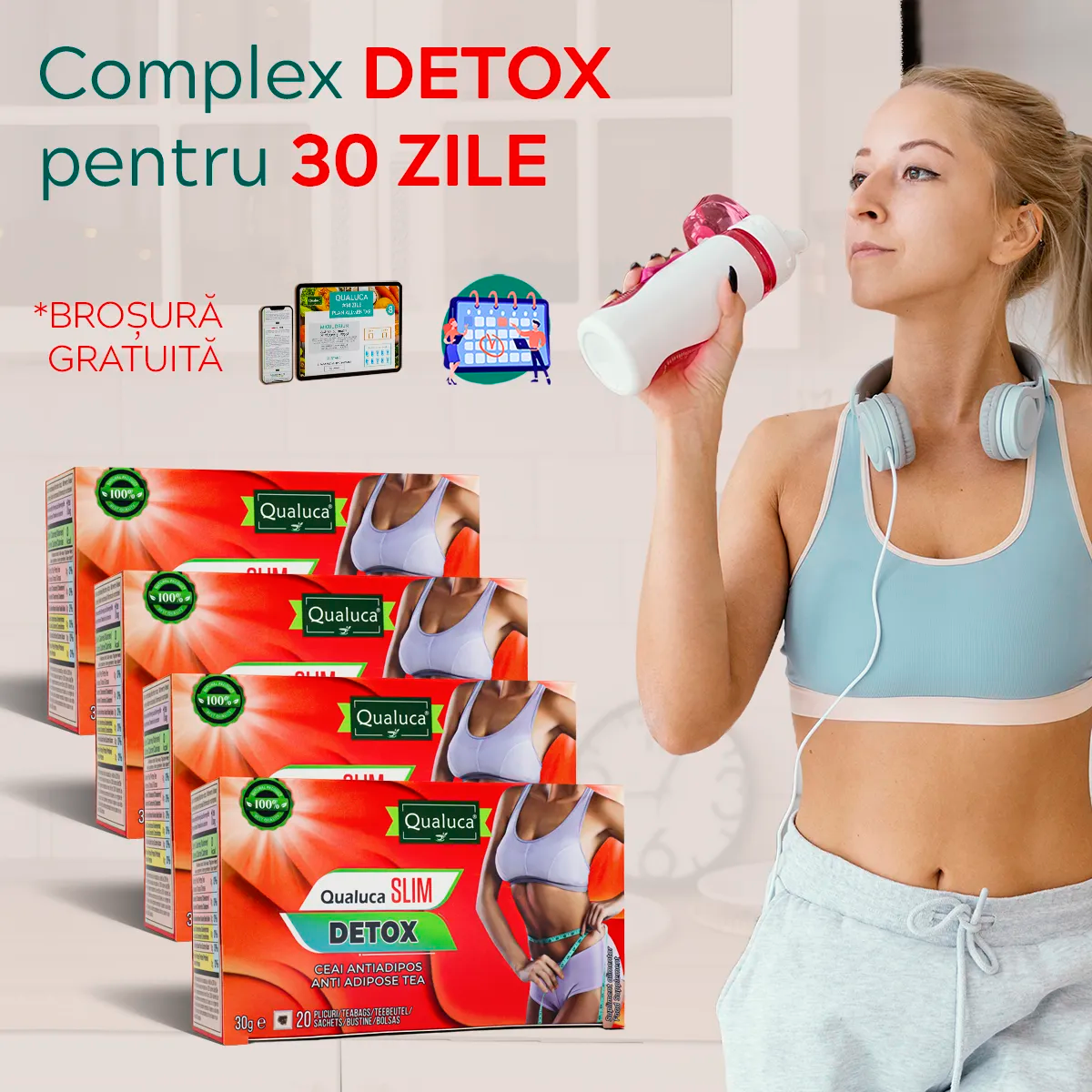 Ceai detox Qualuca, Complex 30 zile